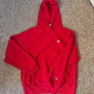 Red Champion Hoodie -Reverse Weave